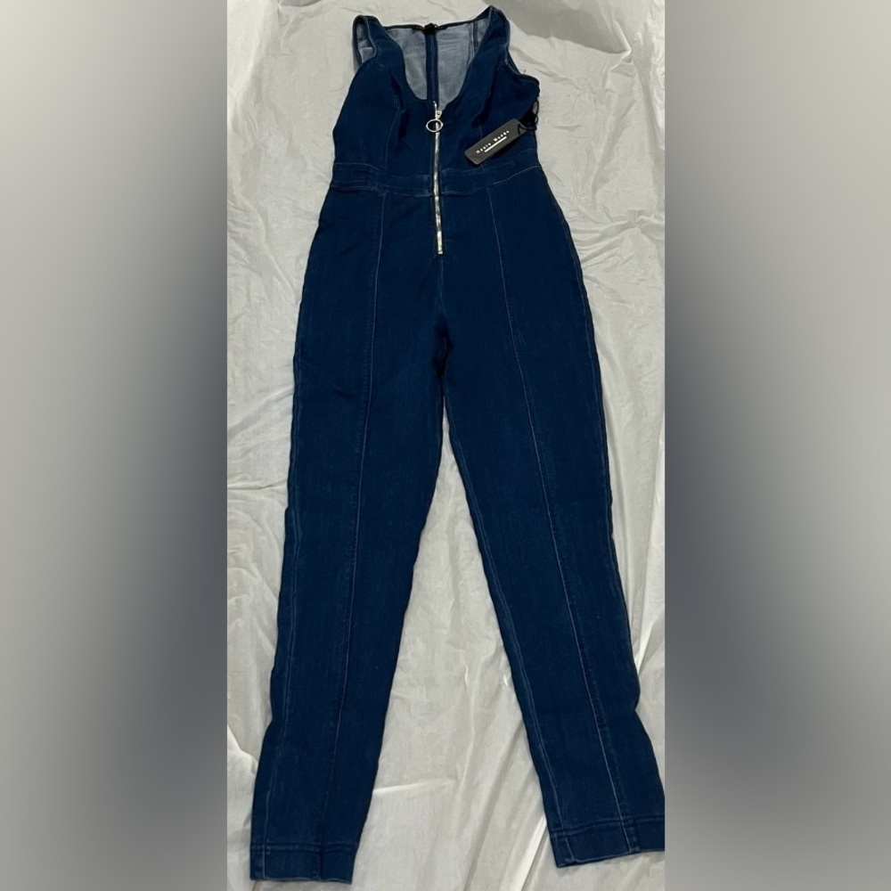 NWT Small Blue Jean Jump Suit